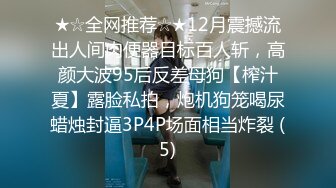 ★☆全网推荐☆★12月震撼流出人间肉便器目标百人斩，高颜大波95后反差母狗【榨汁夏】露脸私拍，炮机狗笼喝尿蜡烛封逼3P4P场面相当炸裂 (5)